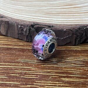 Murano Glass Light Purple Shimmering string ornament Bead Charm